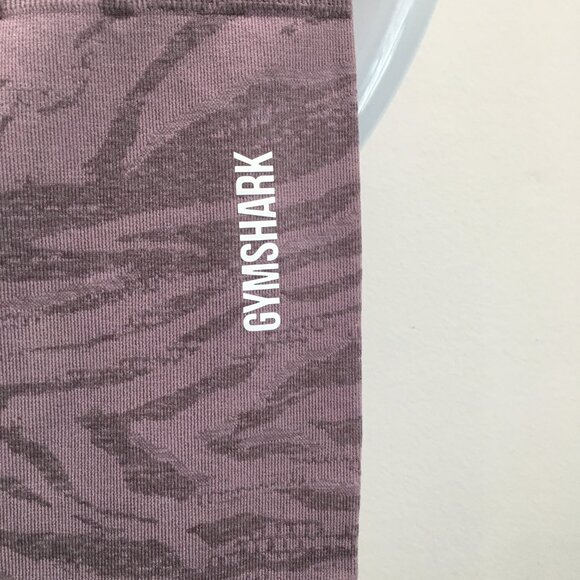 GYMSHARK Purple Mix Zebra Style Printed/Embossed Pull On Activewear Leggings - Picture 5 of 9
